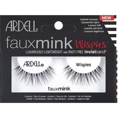 Ardell Faux Mink Wispies Black Medium Volume Long Length False Eyelashes