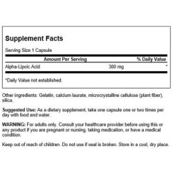 Alpha Lipoic Acid Antioxidant Protection Promotes Healthy Blood Sugar Supplement 300mg 60 Capsules