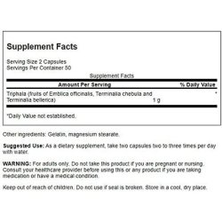 Swanson Triphala Cleanse Detox GI Tract 500mg 100 Capsules - Pack of 4