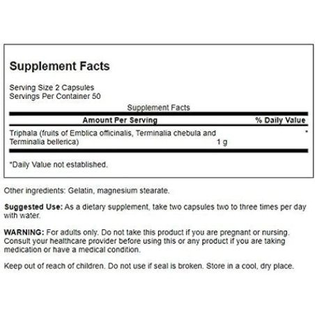 Swanson Triphala Cleanse Detox GI Tract 500mg 100 Capsules - Pack of 4