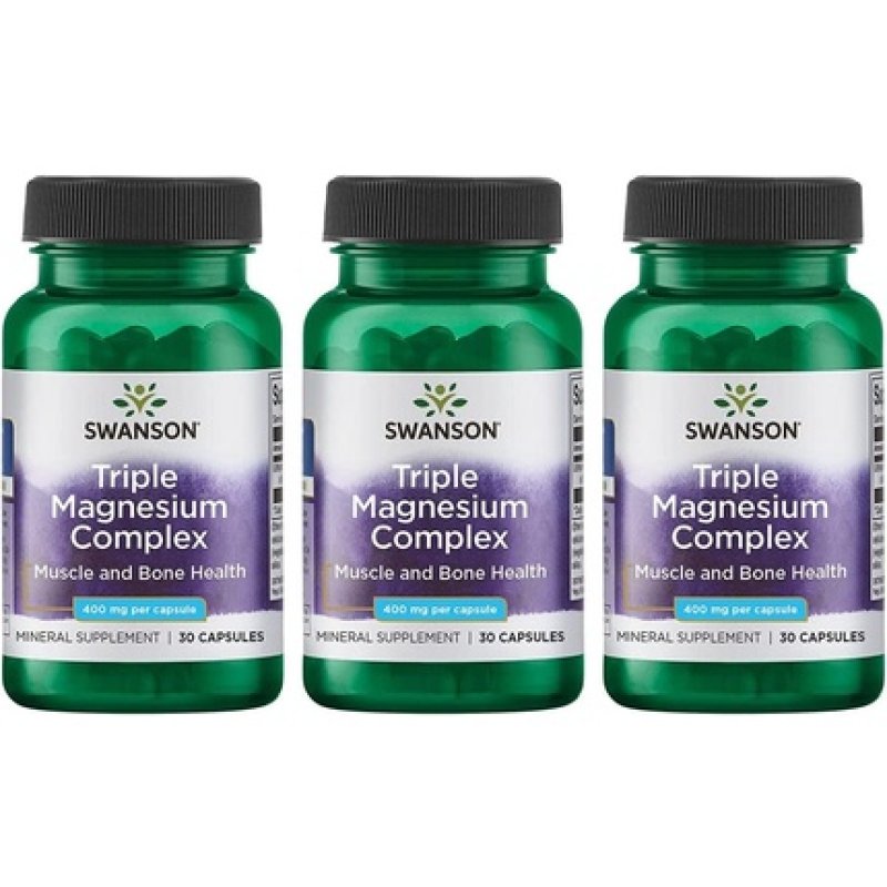 Swanson Triple Magnesium Complex 400mg 30 Capsules