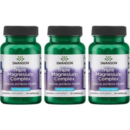 Swanson Triple Magnesium Complex 400mg 30 Capsules