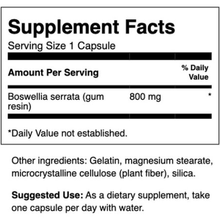 Swanson Double Strength Boswellia Herbal Supplement for Joint Support 60 Capsules 800mg