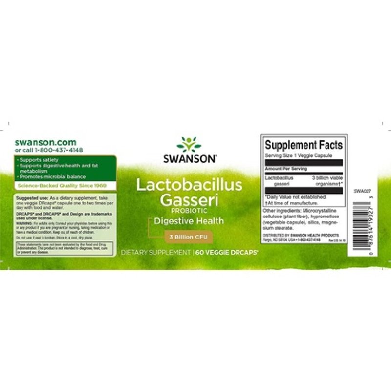 Swanson Lactobacillus Gasseri Probiotic Supplement 60 Capsules