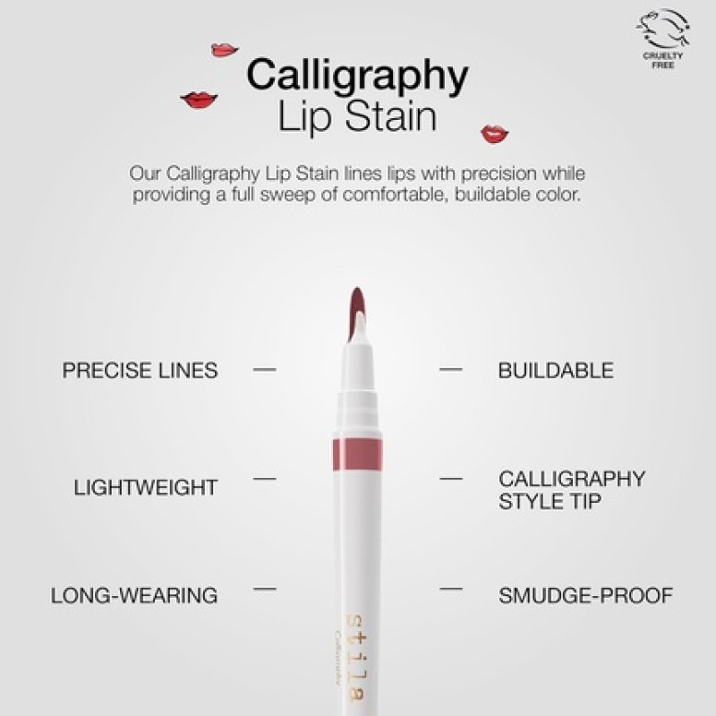 Stila Calligraphy Lip Stain Long-Lasting Tint Moisturizing Transfer-Proof