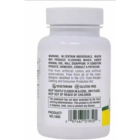 NaturesPlus Niacin 100mg High Potency Vitamin B3 Gluten-Free 90 Vegetarian Tablets