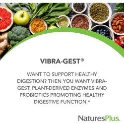 NaturesPlus Vibra-Gest Vegetarian Digestive Support Supplement with Probiotics 180 Capsules
