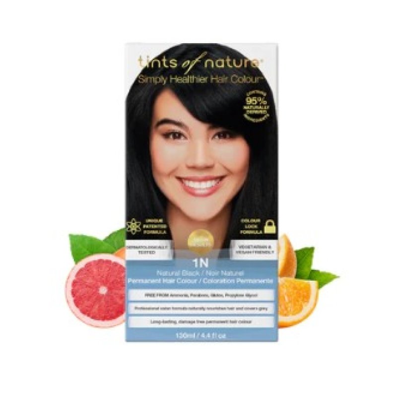 Tints of Nature 1N Natural Black Permanent Hair Dye 130ml