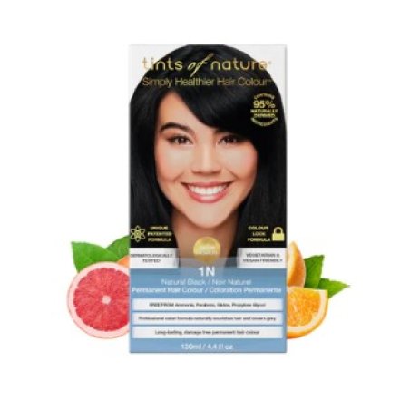 Tints of Nature 1N Natural Black Permanent Hair Dye 130ml
