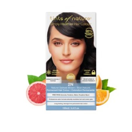 Tints of Nature 2N Natural Darkest Brown Permanent Hair Dye 130ml