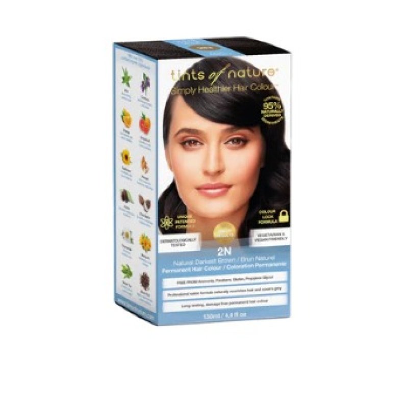 Tints of Nature 2N Natural Darkest Brown Permanent Hair Dye 130ml