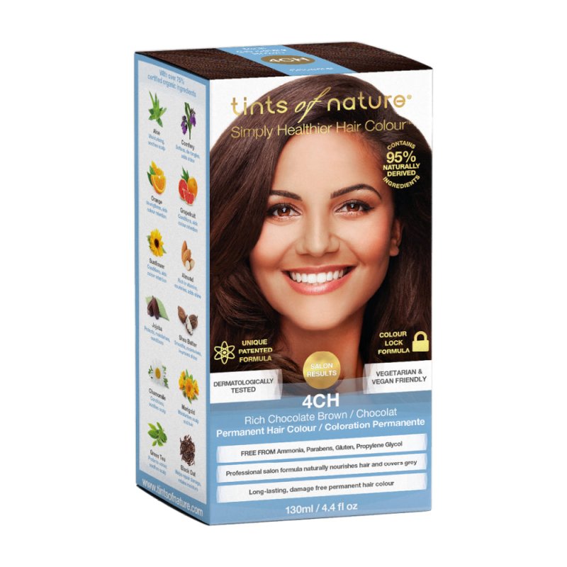 Tints of Nature 4CH Rich Chocolate Brown Permanent Hair Dye 130ml