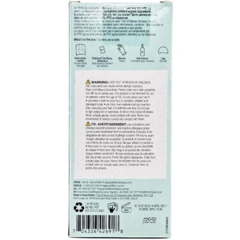 Tints of Nature Bold Colour Teal Semi-Permanent Hair Dye Ammonia-Free and Damage-Free Colouring 70ml 60ml