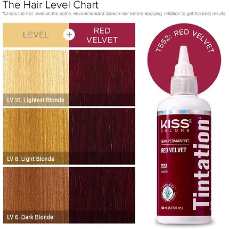 Kiss Tintation Semi-Permanent Hair Color 5 Ounce T552 Red Velvet