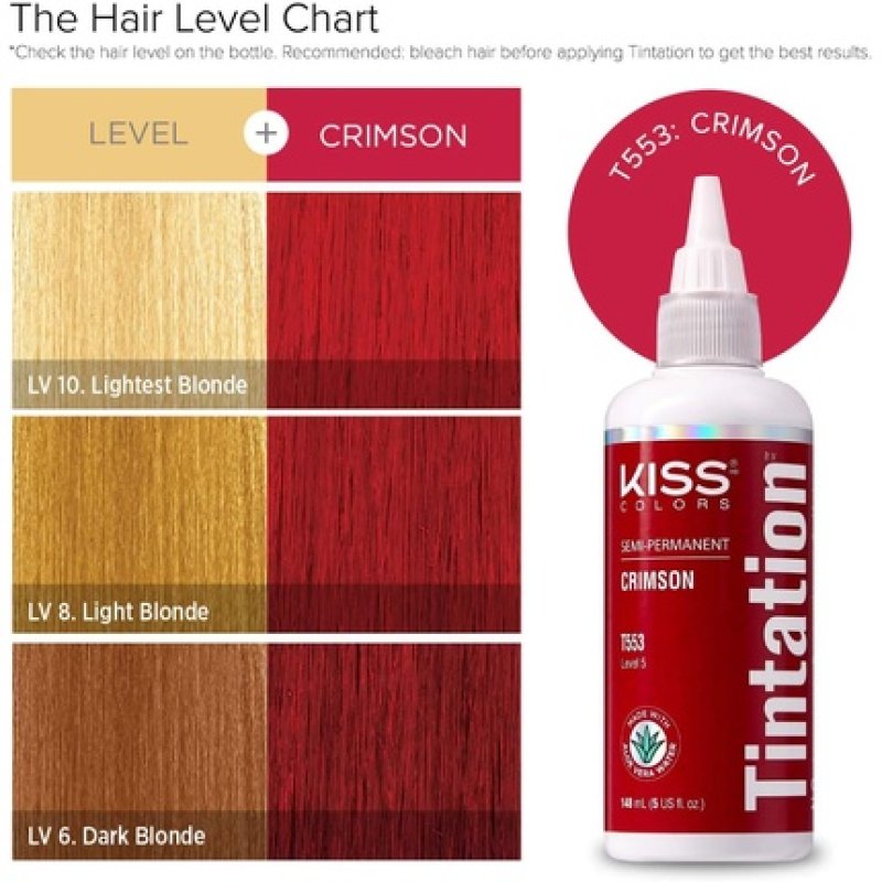 Kiss Tintation Semi-Permanent Hair Colour with Argan Oil and Aloe Vera - Crimson