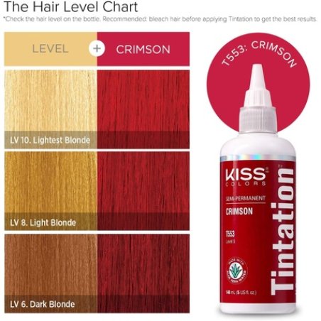 Kiss Tintation Semi-Permanent Hair Colour with Argan Oil and Aloe Vera - Crimson