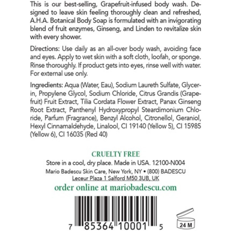 Mario Badescu A.H.A. Botanical Body Soap - For All Skin Types 236ml
