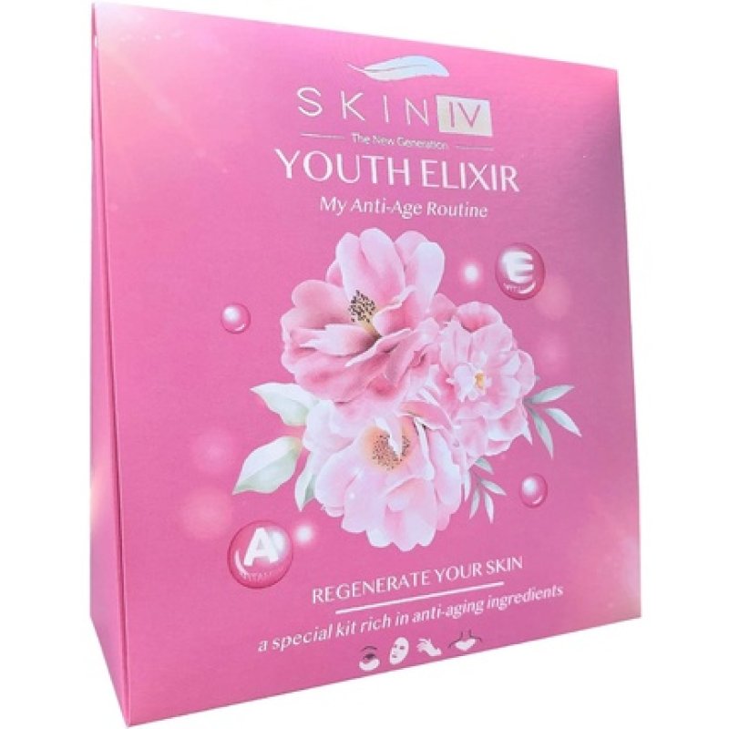 Skin IV Korean Youth Elixir My Anti-Age Routine Kit Eye Counter Cosmetic Hand Gloves Decollete Camellia Flowers Face