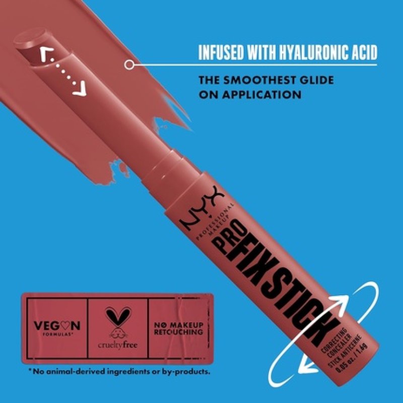 NYX Professional Makeup Correcting Concealer Stick Covers Blemishes Dark Spots Discoloration 12H Wear Vegan Formula Pro