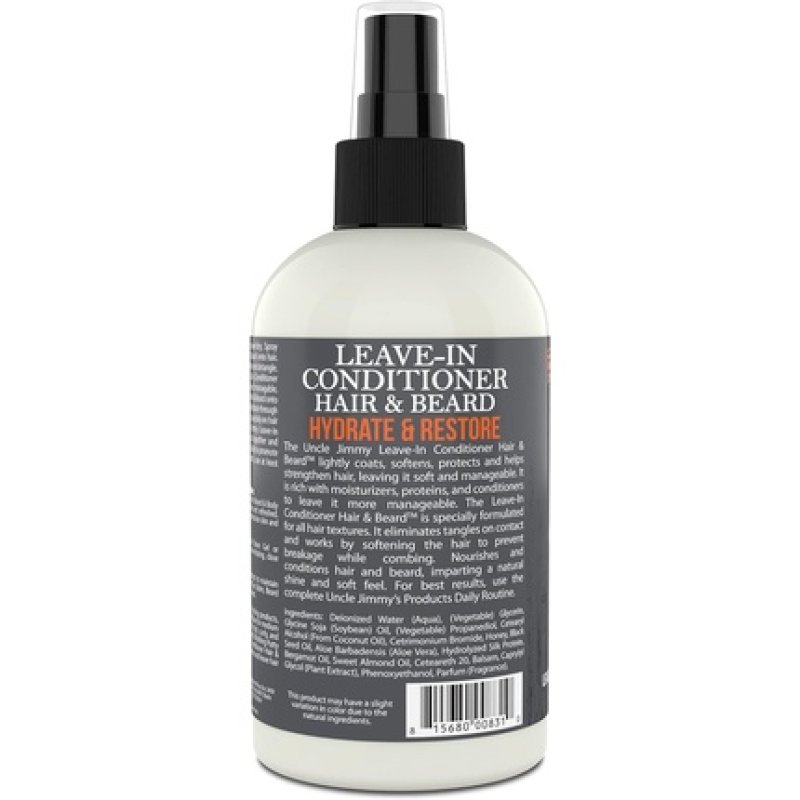 Uncle Jimmy Men's Hair & Beard Leave-In Conditioner 8oz
