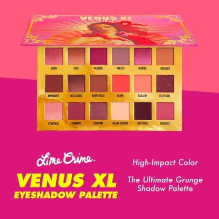 Lime Crime Venus XL Eye & Face Palette 18 Highly Pigmented Matte and Metallic Eyeshadows Mirrored Box Vegan Beige