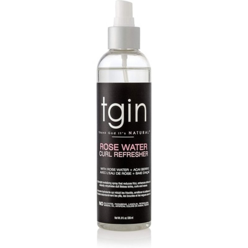 Tgin Rose Water Refresher Spray for Curly Hair 8oz 236ml