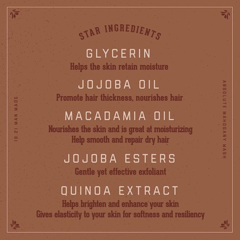 18.21 Man Made Original 3-in-1 Body Wash and Spirit Spritzer All Hair & Skin Types for Men Absolute Mahogany