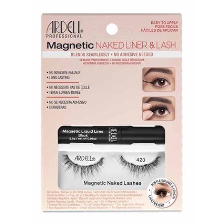 ARDELL Magnetic Liner Kit Naked Lash 420 - Magnetic Real Hair Eyelashes with Magnetic Eyeliner, No Need for Eyelash