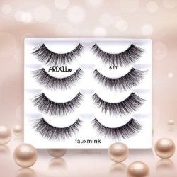 ARDELL Faux Mink 811 Synthetic Vegan Black Eyelashes - Pack of 4