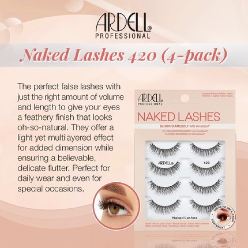 Ardell Naked Lashes False Eyelashes 4 Pairs Style 420 - Pack of 4