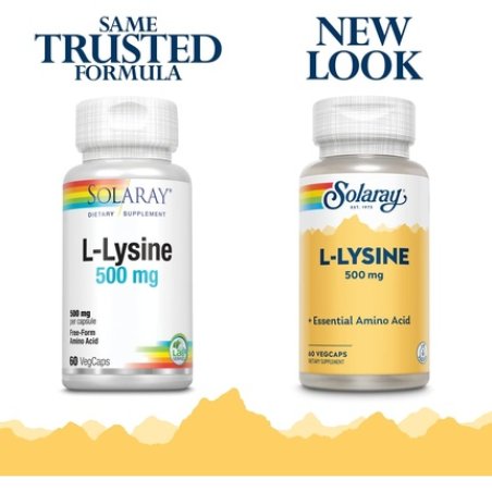 Solaray L-Lysine 500mg Amino Acid for Healthy Cognitive Immune System & GI