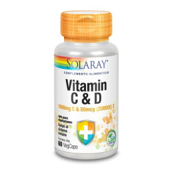 Solaray Vitamin C And D 60 Vegetable Capsules