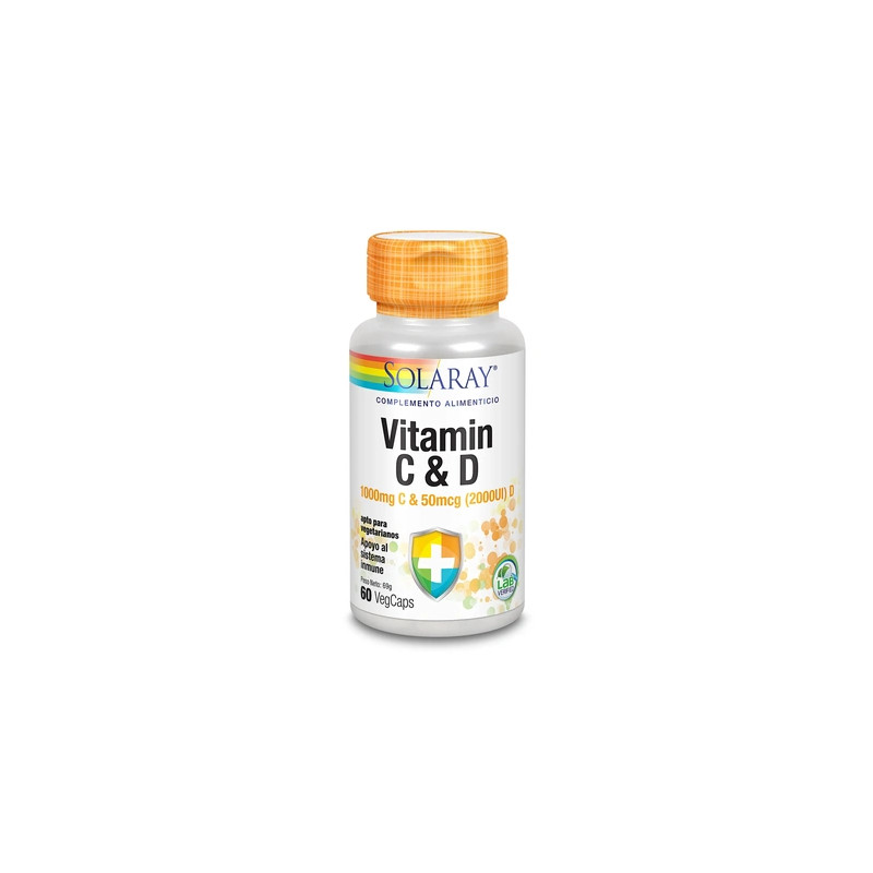 Solaray Vitamin C And D 60 Vegetable Capsules