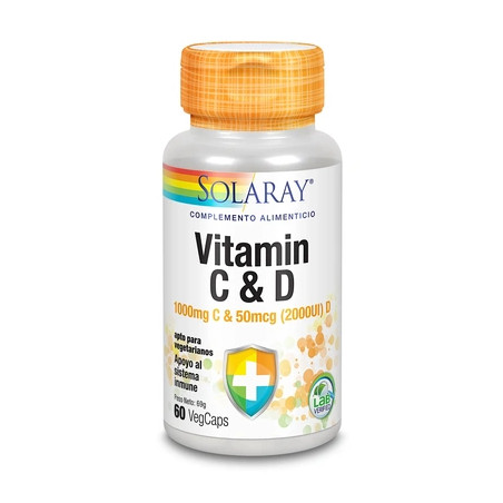 Solaray Vitamin C And D 60 Vegetable Capsules