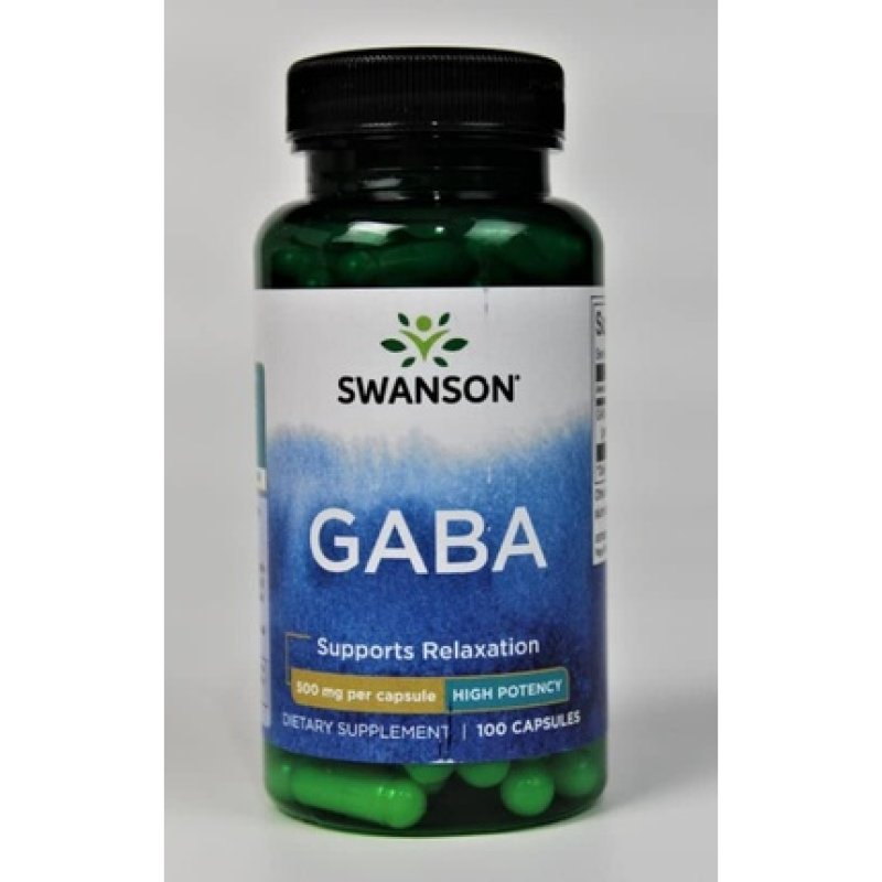 Swanson GABA Amino Acid Supplement Promoting Calm & Relaxation 100 Capsules 500mg - Pack of 2