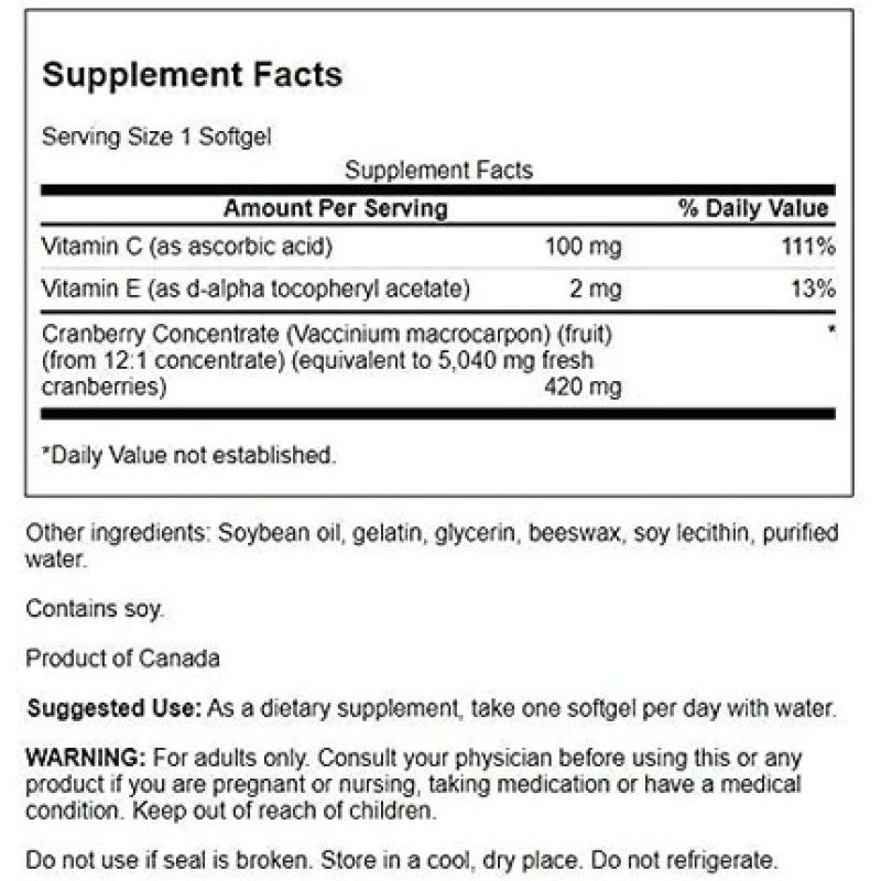 Swanson Super Strength Cranberry Whole Fruit Concentrate 420mg 60 Softgels - Pack of 2