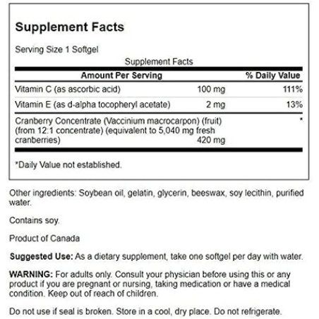 Swanson Super Strength Cranberry Whole Fruit Concentrate 420mg 60 Softgels - Pack of 2