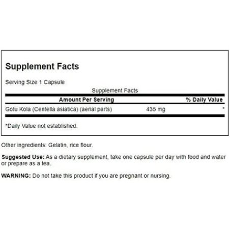 Swanson Gotu Kola 435mg Herbal Supplement 60 Capsules