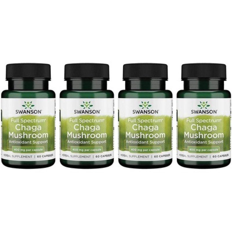 Swanson Full Spectrum Chaga Mushroom Antioxidant Immune Support 60 Capsules 400mg