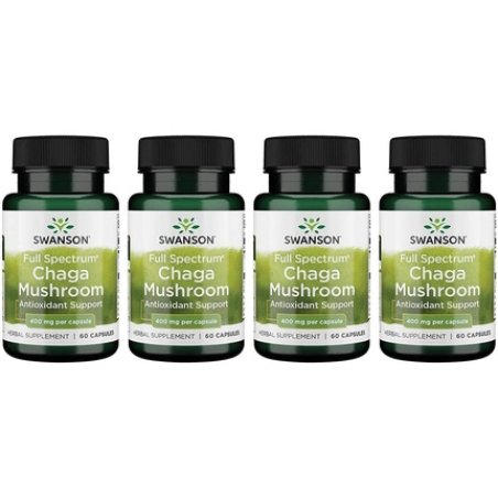 Swanson Full Spectrum Chaga Mushroom Antioxidant Immune Support 60 Capsules 400mg