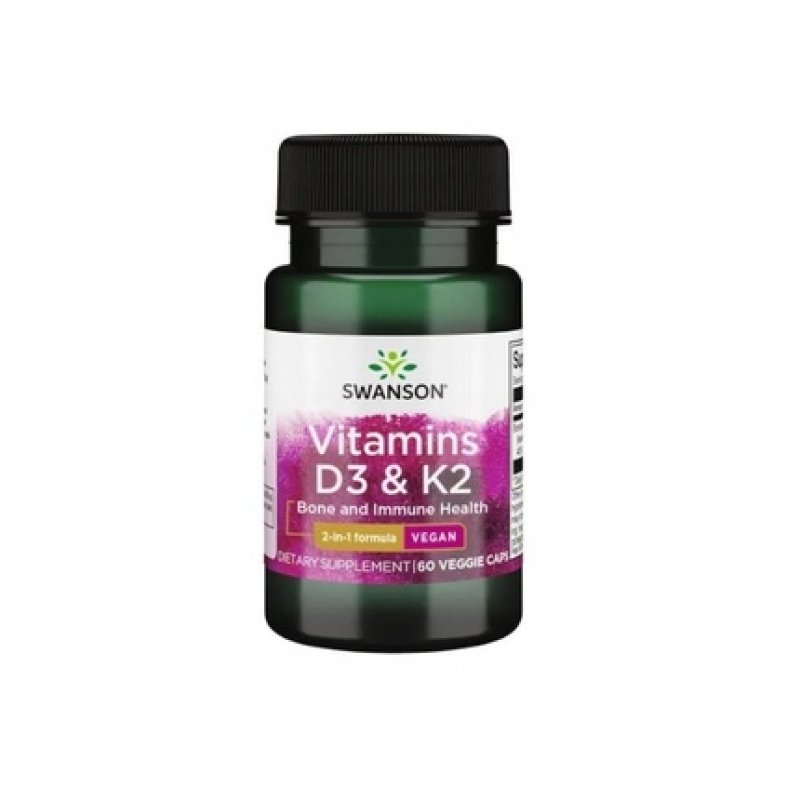 Swanson Vitamin D3 & K2, 60 Capsules