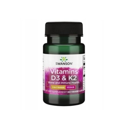 Swanson Vitamin D3 & K2, 60 Capsules