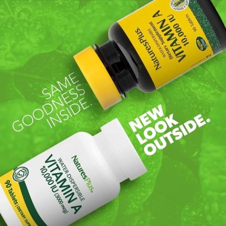 NaturesPlus Vitamin A Palmitate 10,000 IU Healthy Skin Eyes Vision & Immune System 90 Vegetarian Tablets