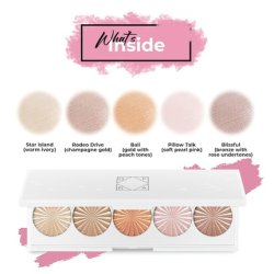 Ofra Cosmetics Ofraglow Signature Palette 5 Color Highlighter Palette with Mirror for Face Cheeks Eyes Illuminating
