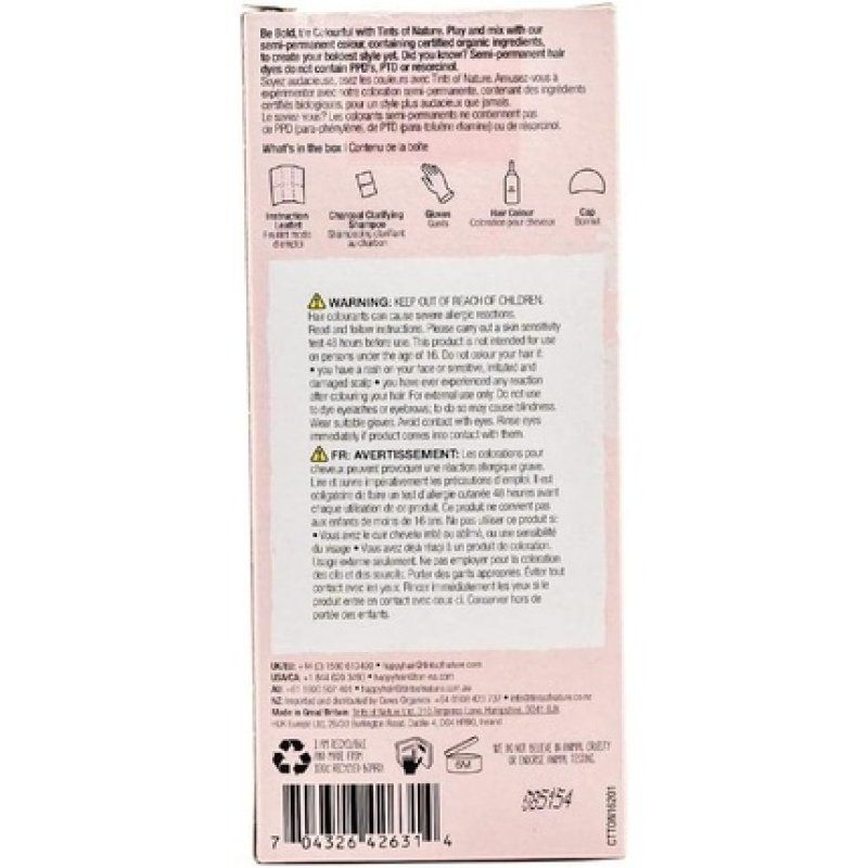 Tints of Nature Bold Colour Fuchsia Semi-Permanent Hair Dye Ammonia-Free and Damage-Free Colouring 70ml