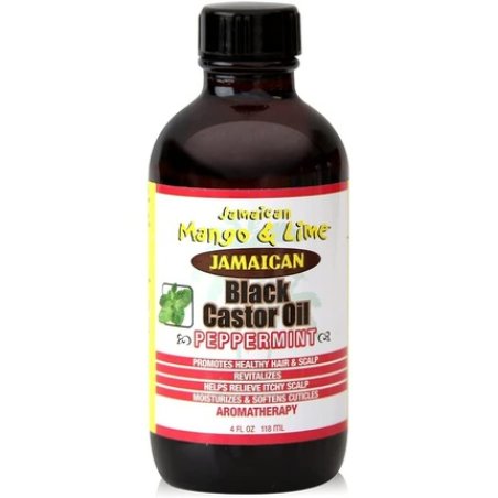 Jamaican Mango & Lime Black Castor Oil Peppermint 118ml - Moisturizes, Revitalizes and Softens