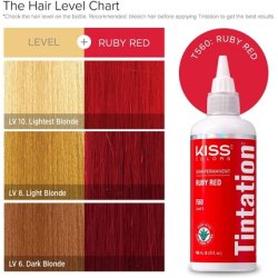 Kiss Tintation Semi-Permanent Hair Colour with Argan Oil and Aloe Vera - Ruby Red