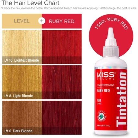 Kiss Tintation Semi-Permanent Hair Colour with Argan Oil and Aloe Vera - Ruby Red
