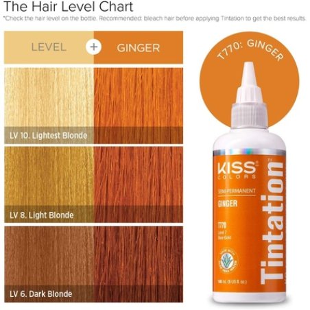 Kiss Tintation Semi-Permanent Hair Color 5 Ounce T770 Ginger