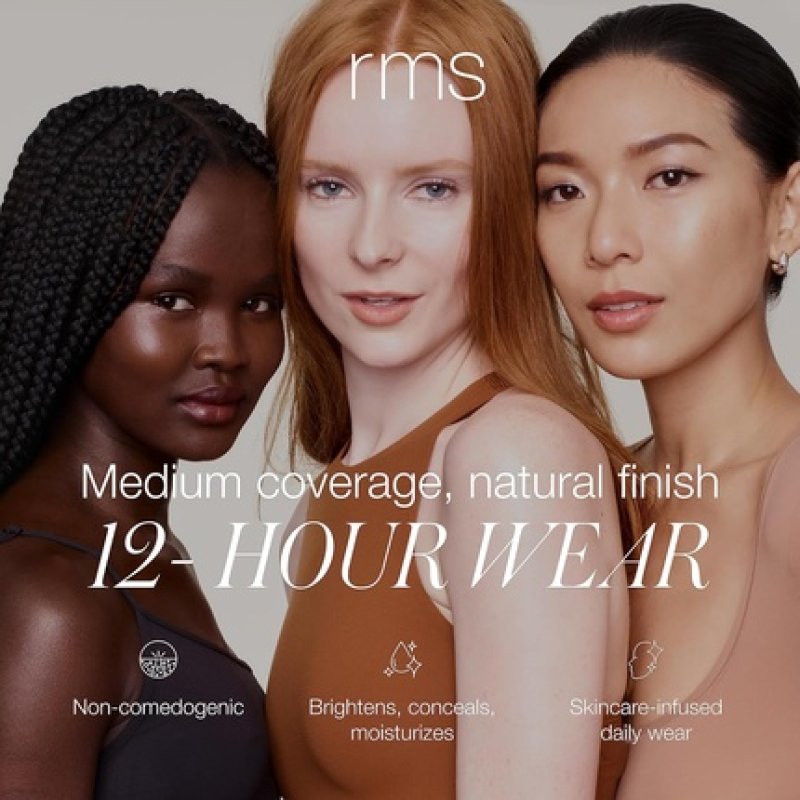 RMS Beauty ReEvolve Natural Finish Foundation Liquid Face Makeup Skin Tint Refillable Pump 33.5 Full Size